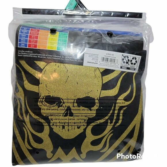 Skull Ninja Halloween Costume Boys Size XL (14-16) 6 Piece Set NEW - Picture 9 of 11